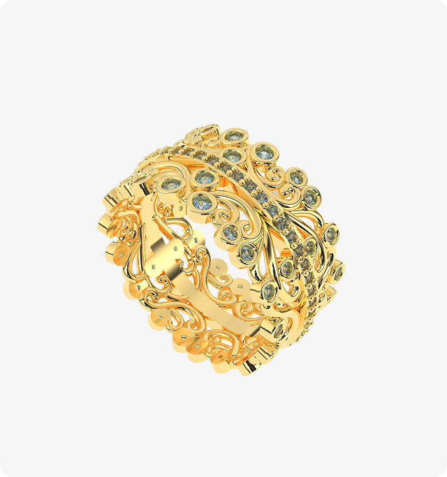 Color Crown Halo Ring